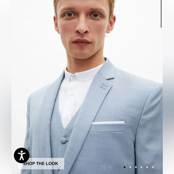 $695 The Kooples BLUE SLIM FIT WOOL SUIT JACKET BLAZER NWT - Picture 3 of 12